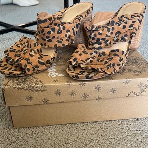 Free People Leopard Print Mules